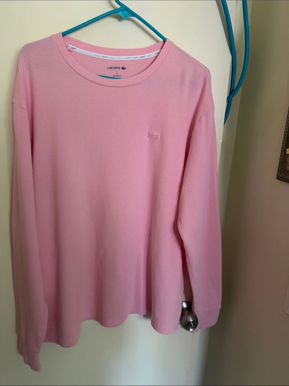 Lacoste Pink Long Sleeve Crewneck Top
